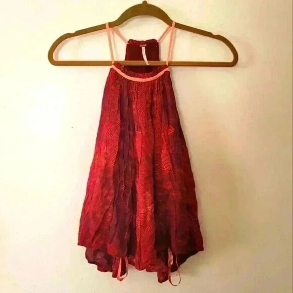 Free People Red Side Tie Tank Size XS Extra Small - Picture 1 of 7